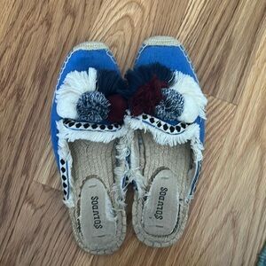 Espadrille Slides with Pom Poms